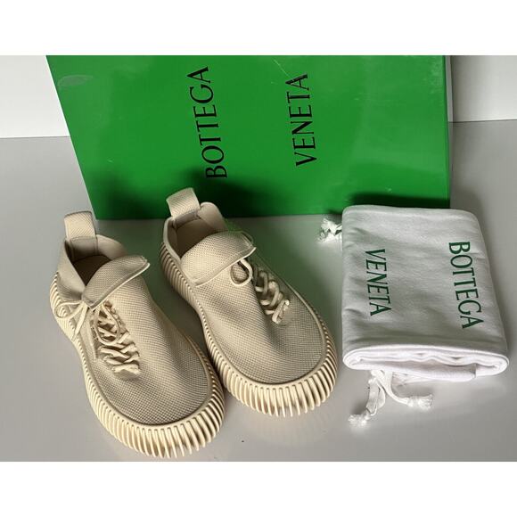NIB $920 Bottega Veneta Men\'s Tech Knit Cane Sugar Sneakers 12 US (45 Eu) 690112 main image 4